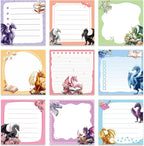 Lovarywow Dragon Sticky Notes Gifts, 9 Pack Cute Dragon Notepads 3x3 Inch Gifts by Lovarywow