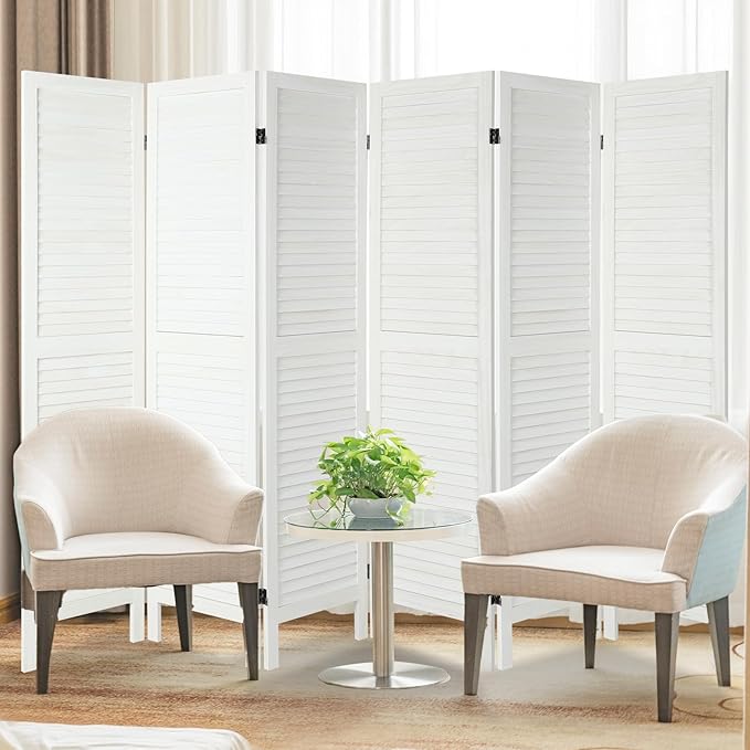 6 Panel Room Dividers and Folding Privacy Screens, Divider - Image 5