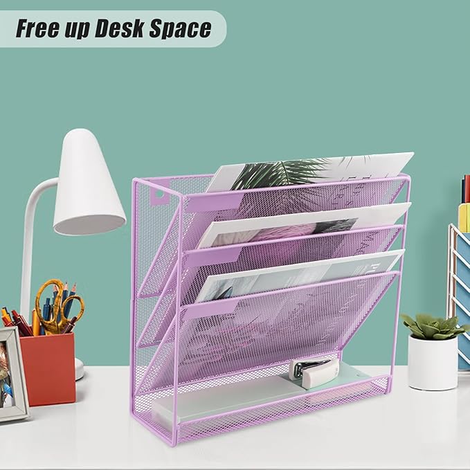 EASEPRES Desk File Organizer Mesh 4-Tier, Hanging Wall Mount Document - Image 5