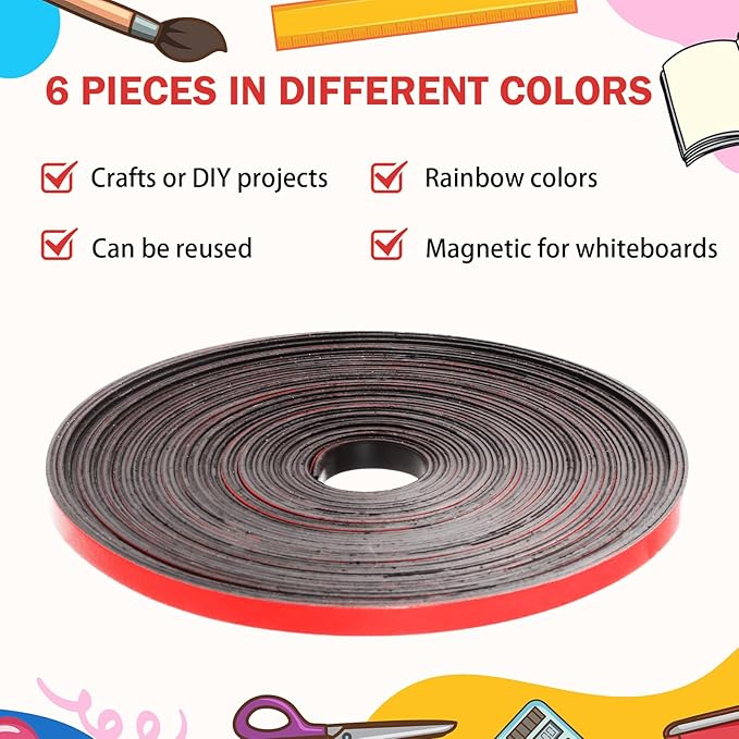 AmazingSpark Magnetic Tape Roll Thin Strips, 0.39 Inch x 33 Feet Magnetic Board - Image 5
