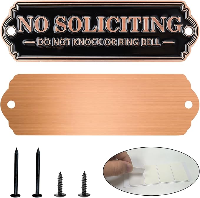 Brass No Soliciting Sign, No Soliciting Sign - Image 8