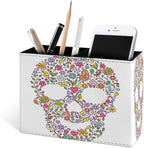 Famame Abstract Floral Leaves Skull Pencil Holder - Image 2