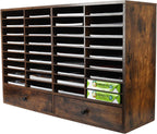 PAG Mail Sorter Organizer, Wood Literature Organizer, Student Mailbox