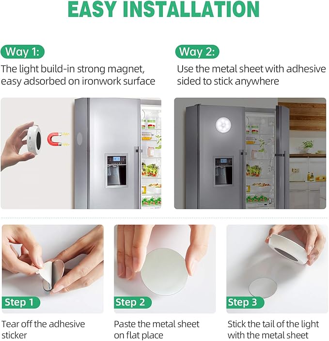 LED Closet Step Lights Motion Sensor Puck Light Compatible - Image 8