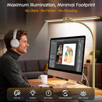 syrinx led desk lamp for office home, dual, side view
