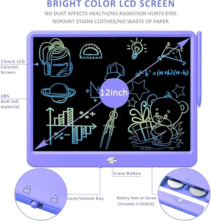 FLUESTON LCD Writing Tablet, Doodle Board Toys Gifts - Image 6