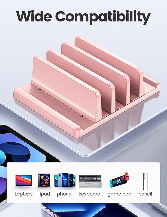Vaydeer 3-Slot Vertical Laptop Stand Made of Premium ABS Plastics 5 in 1 Design - Image 6