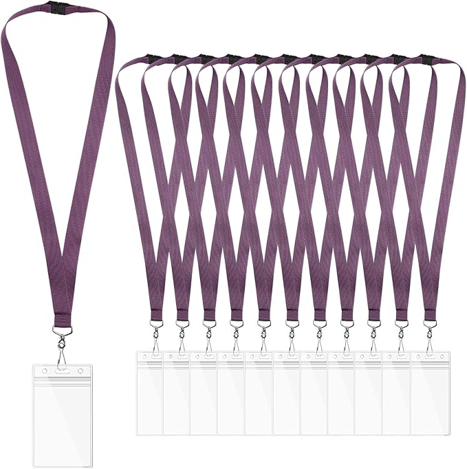 24-Pack Dark Purple Breakaway Lanyards by WEZEBEL