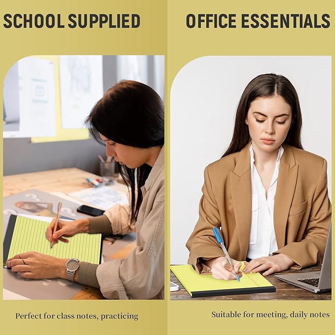 Legal Pads 8.5 x 11, 3 Pack Yellow Note Pads 8.5 x 11 Writing Pads Perforated - Image 7