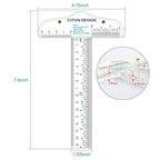 2PCS 6 inch/15cm T-Shape Acrylic Transparent T-Ruler - Image 2