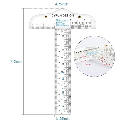 9 Pack 6 Inches Acrylic Clear T-Square Ruler, T Square Ruler, Transparent - Image 3