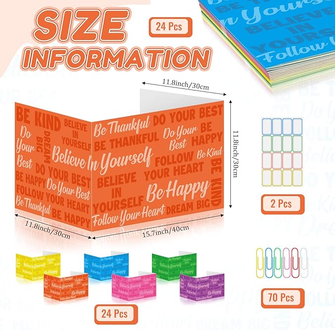 Cinrobiye 24 Pcs Inspirational Privacy Folders Standard - Image 2