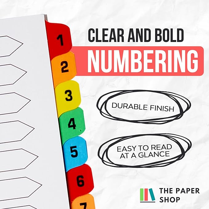 Binder Dividers with Tabs 1-20 Numbered – A4 | Dividers - Image 4