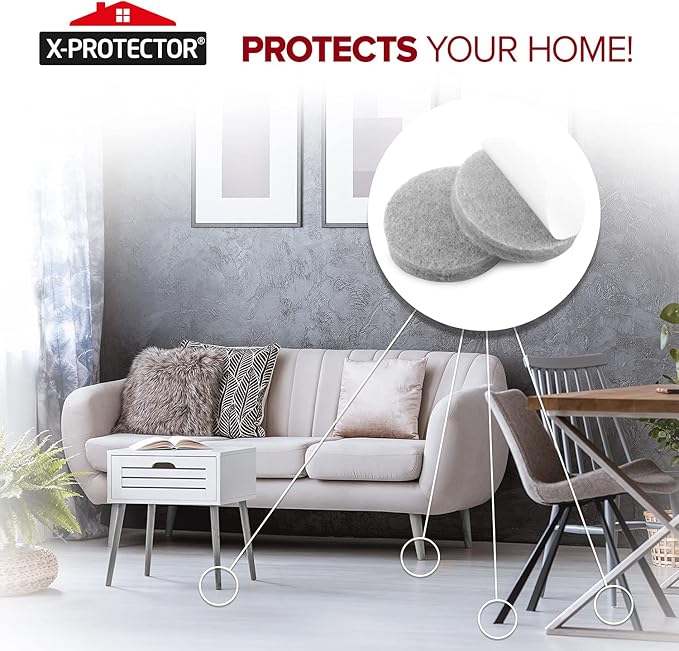 235 pcs Grey Felt Furniture Pads X-Protector! Huge Quantity of Furniture Pads - Image 6