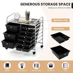 LDAILY 9 Drawer Rolling Storage Cart, Rolling Cart - Image 5