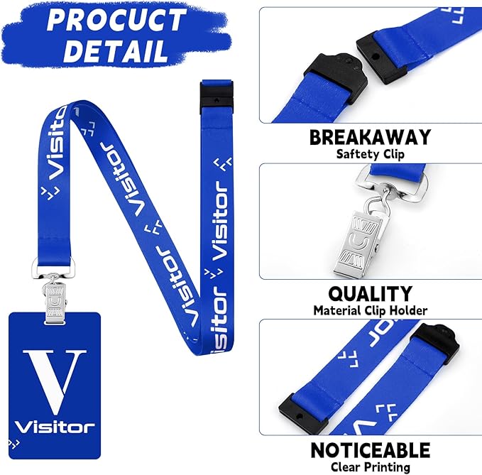 PerKoop 25 Pack Visitor Badge Lanyards Volunteer Badge Holder - Image 5