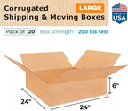 Large Shipping & Moving Boxes 24"L x 24"W x 6"H - Image 2
