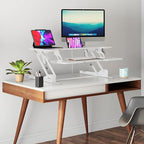 Mount-It! Standing Desk Converter White 38” Wide Height Adjustable Stand Up - Image 6