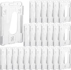 25 Pack Vertical 2-Card Badge Holder, Heavy Duty Hard Plastic ID Card Holder by Unknown