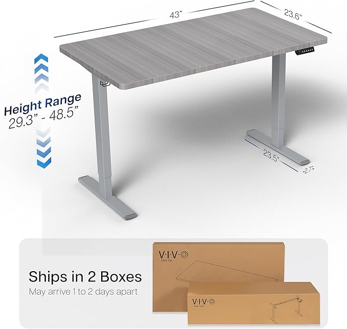 VIVO Electric 43 x 24 in Standing Desk, Memory Height Adjustment, 1B Series - Image 3