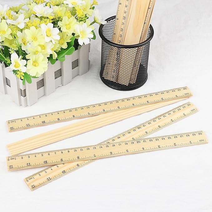 144 Packs Wooden Rulers, 12 Inch Double Sided Wood School Ruler - Image 4