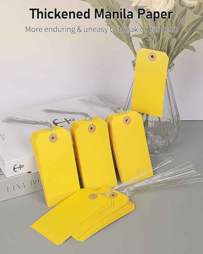 Uniclife 100 Pcs Yellow Blank Shipping Tags - Image 3
