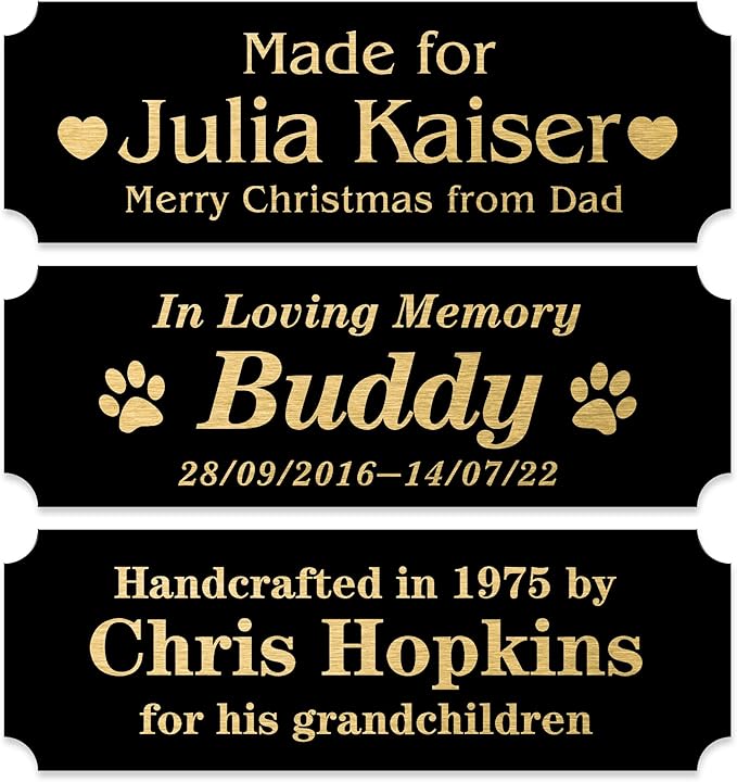 Personalized Name Plates, Trophy Plates Engraved, Custom Name Plate by Caramel