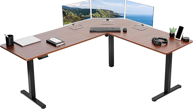 VIVO Electric Corner 75 x 63 inch L-Shaped Standing Desk, Memory Height by VIVO