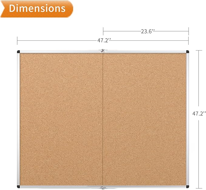VIZ-PRO Large Cork Bulletin Board/Foldable Noticeboard, 48 X 48 Inches - Image 2