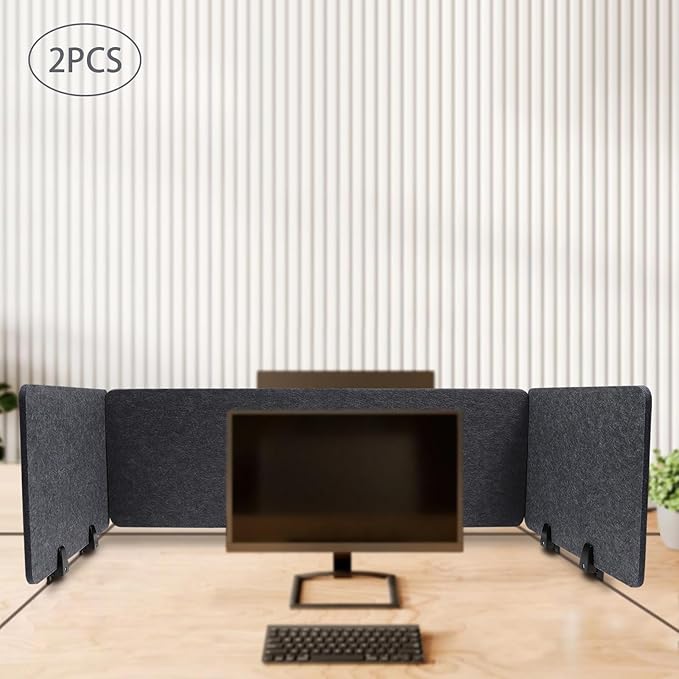 Clamp-On Acoustic Desk Divider, Desktop Privacy Panel, Sound Absorbing - Image 8