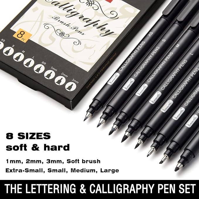 Brusarth Calligraphy Pens, 8 Size Calligraphy Pens - Image 2