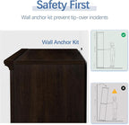 blini 5-Shelf Tall Bookcase Wooden Bookshelves 33in Wide Floor Standing Display - Image 4