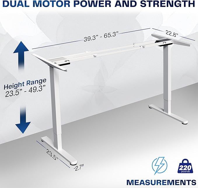 VIVO Electric Dual Motor Stand Up Desk Frame - Image 3