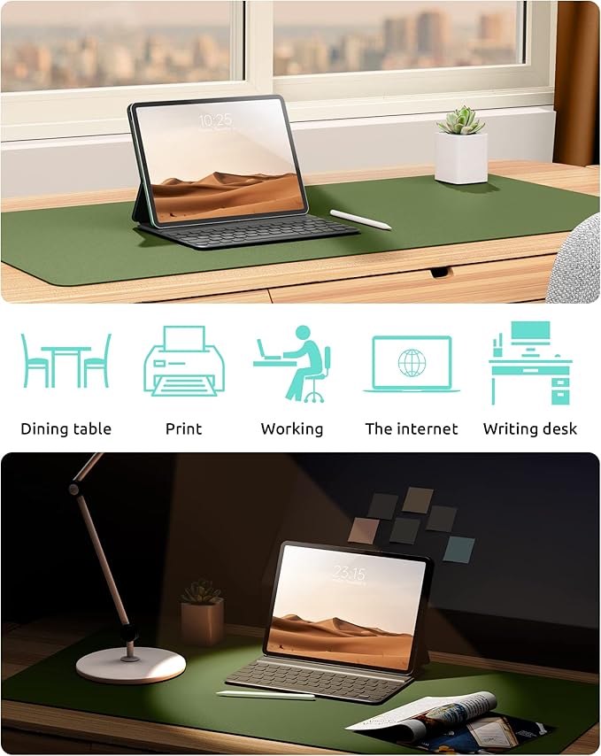 YSAGi Leather Desk Protector, Office Mat, Large Mouse Mat, Non-Slip PU Leather - Image 6