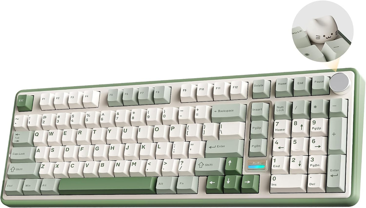 YUNZII B98 PRO 96% Wireless Mechanical Keyboard (Matcha Green, Milk Switch)