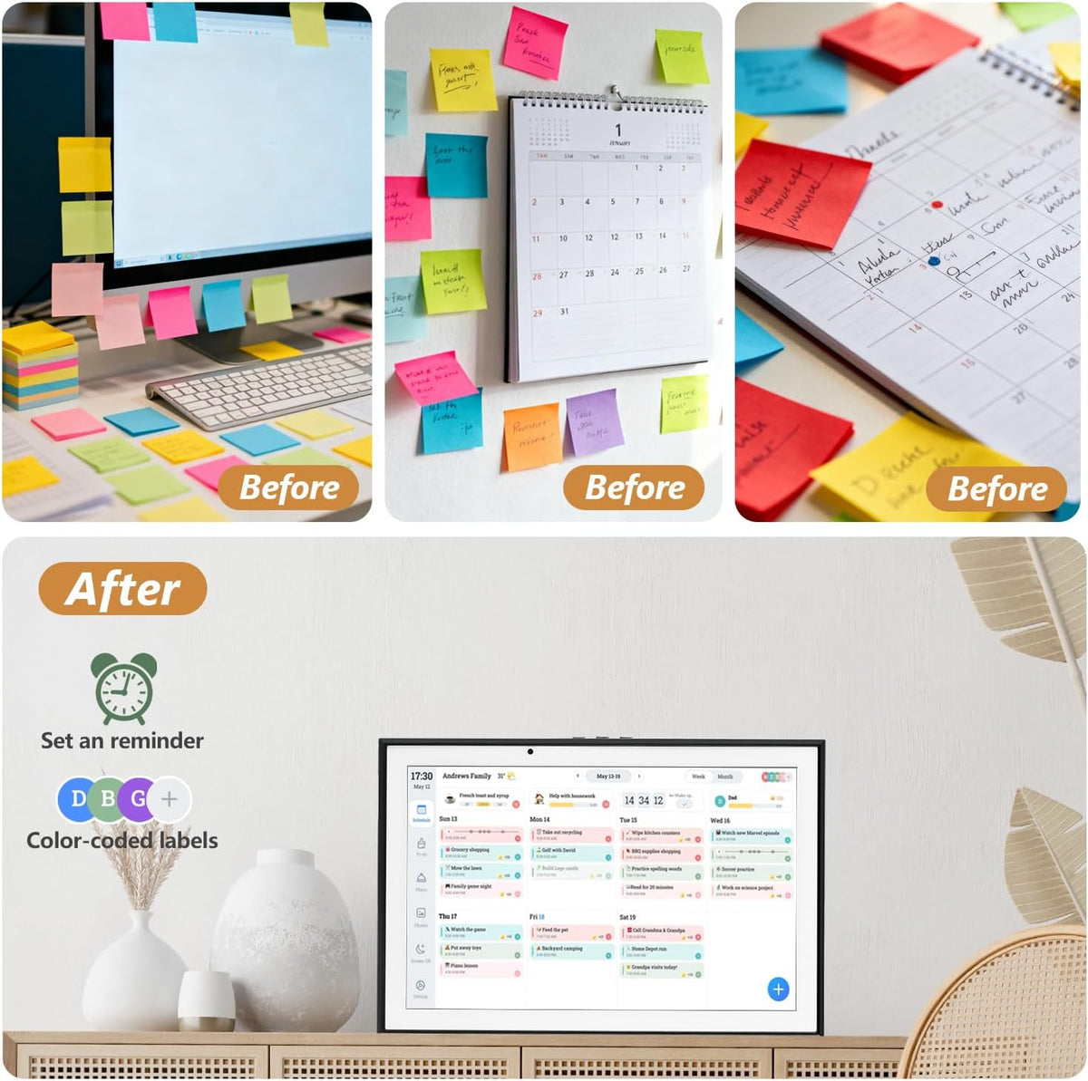 10.1 inch Smart Digital Calendar & Chore Chart, 1920 * 1080P Full HD Touc...
