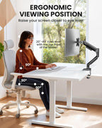 ergear single monitor arm, fully adjustable monitor mount on a desk or shelf