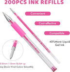 200 Colors Gel Pen Refills, Glitter Neon Gel Ink Pens Refills, Replace - Image 3