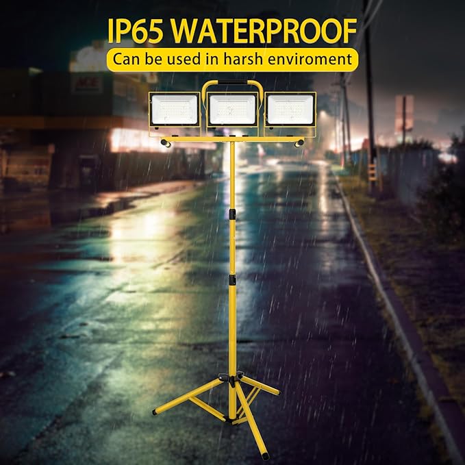 21000 Lumens Work Lights with Stand, 3 Head Portable LED Work Light, IP65 - Image 6