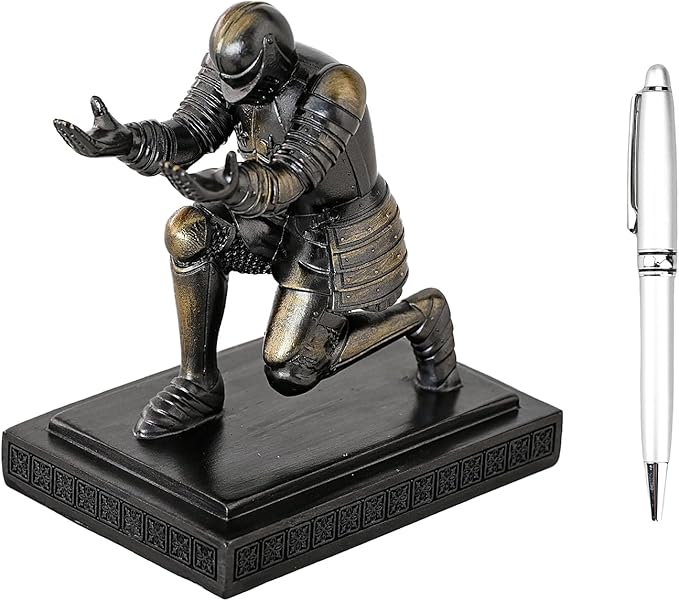 Amoysanli Executive Knight Pen Holder Decorative Resin Pen Holders - Image 2