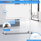 maxtek Rolling Whiteboard, Large Double Sided Standing Whiteboard - Image 3