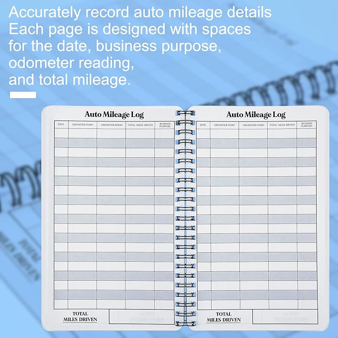Spakon 2 Pcs Auto Mileage & Expense Log Book - Image 3