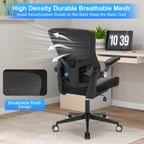Heavy Duty Office Chair, 400lbs Ergonomic Desk Office Chair for Heavy People, Home Office Desk Chairs with Flip-Up Arms Computer Executive Task Chair with Adjustable Lumbar Support