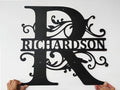 Personalized Metal Name Signs, Split Letter Monogram Wall Decor, Custom Last by Unknown