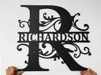 Personalized Metal Name Signs, Split Letter Monogram Wall Decor, Custom Last by Unknown