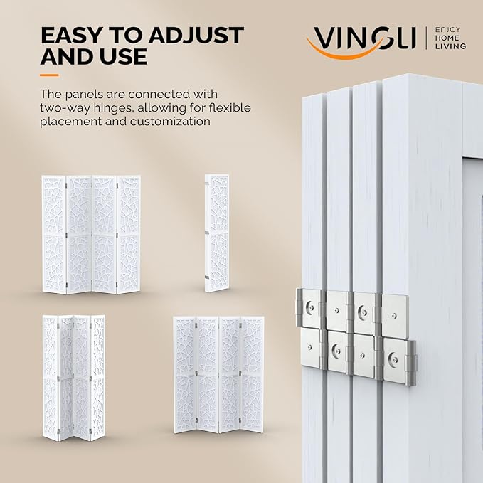 VINGLI 70'' H Room Divider, Non-Woven Fabric Privacy Screen, Indoor Partition - Image 6