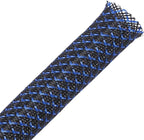 25ft - 1/2 inch PET Expandable Braided Sleeving – BlackBlue – Alex Tech Braided by AlexTech