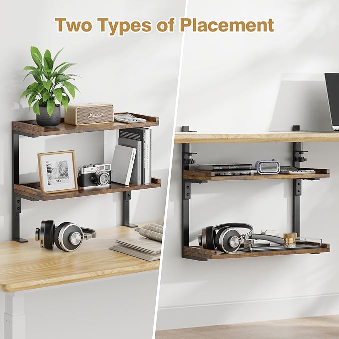 ART-GIFTREE Clamp On Desk Shelf 2-Tier, 16.5 in Wood Shelving Unit - Image 8