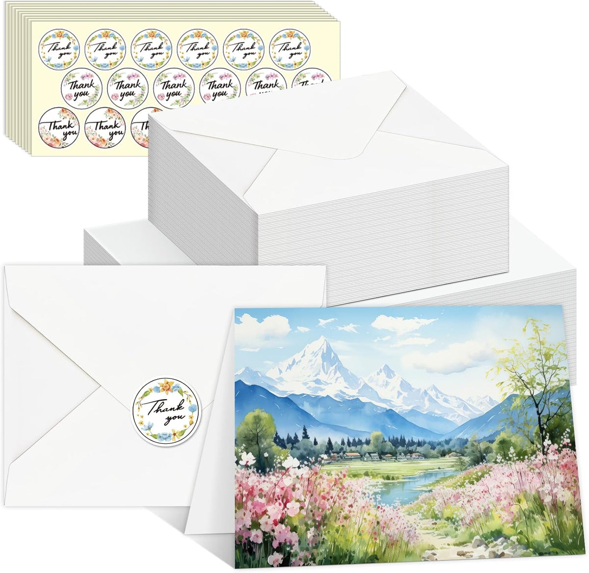 150 sets foldable watercolor cards with envelopes and, main product view