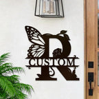 Personalized Custom Letter Name metal Signs, Custom Black Letter Monogram Wall - Image 2